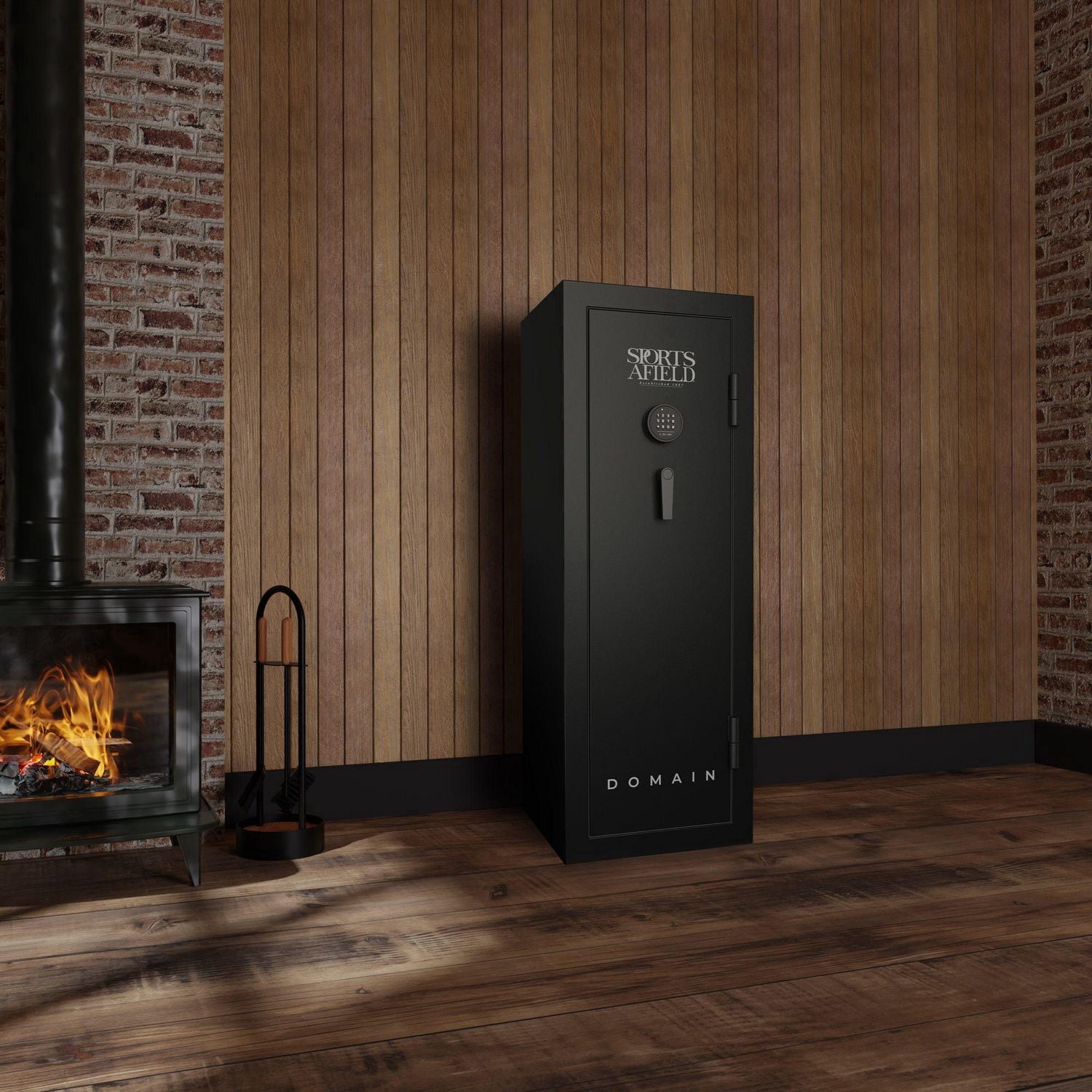 Domain Series Coffre-fort pour armes à feu haut de gamme de 55 po de hauteur, armoire de sécurité pour armes à feu avec serrure électronique et protection incendie (capacité de 20 armes) - SA5520DOM