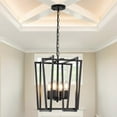 thumbnail image 2 of LovingAHome 4-Light Black Farmhouse Square Geometric Pendant Light for Dinning Room, Kitchen Island, 2 of 8