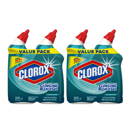 Foaming Toilet Bowl Cleaner - (2 pack) Clorox Toilet Bowl Cleaner Clinging Bleach Gel, Cool Wave - 24 oz, 2 Pack