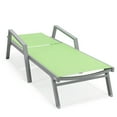 thumbnail image 5 of LeisureMod Marlin Modern Outdoor Chaise Lounge Arm Chair with Grey Powder Coated Aluminum Frame for Patio and Backyard Garden, Set of 2 (Green), 5 of 12