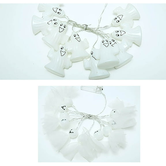 Fridja Led Halloween Light String Sunny Day Ghost Doll Party Arrangement Light Ghost Face Doll Battery Light String