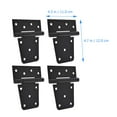 thumbnail image 2 of YSNOOWE 4Pcs Black Steel Hinge for Exterior Use with Weatherproof and Durable Build 12X11CM, 2 of 8