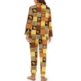 thumbnail image 2 of DISNIMO Maple Leaf Pumpkin Print 2 Pack Pajama Sets for Women Long Sleeve Top and Long Pants Casual Fashion Sleepwear Button Down Nightwear Pj Sets, 2 of 6