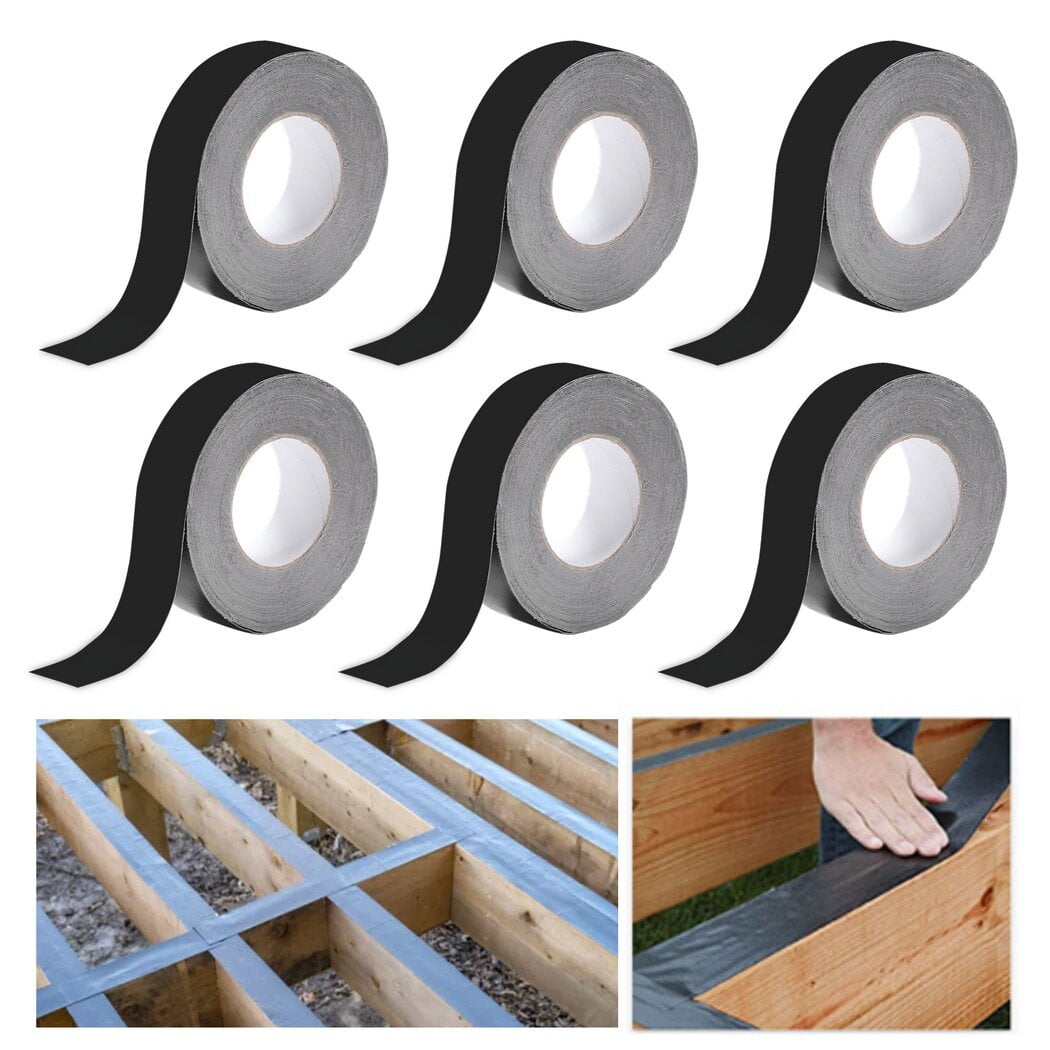 Deck Joist Tapes, 6Pcs Butyl Joist Flashing Tapes 15/6’’ x 50ft
