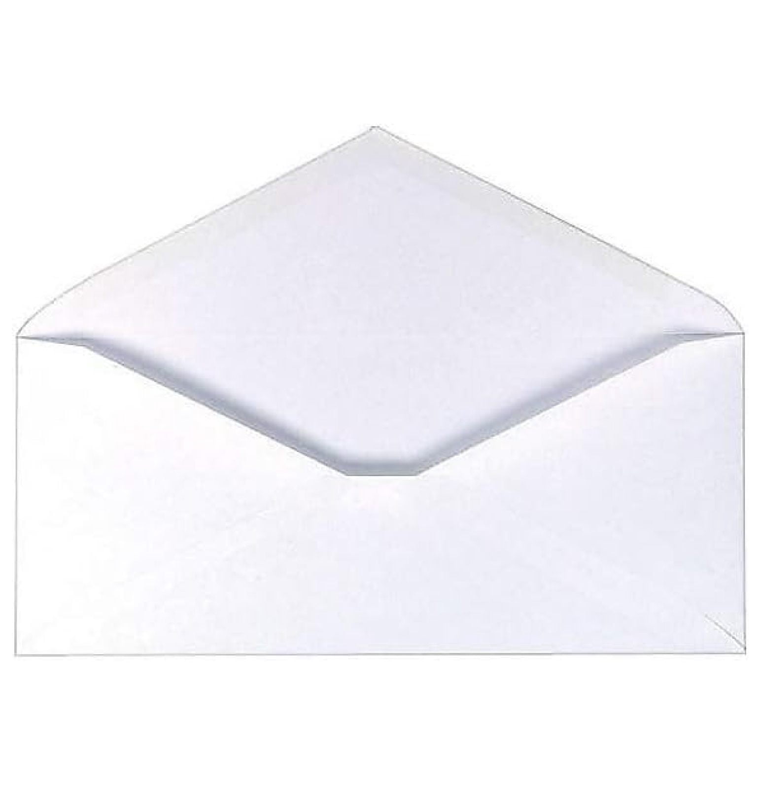 White Business Envelopes #6, 500 Pack - Letter Size 6.5 x 3.625 Inch V-Flap Gummed Envelopes for Office, Mailing, and Everyday Use - 24lb Wove Paper
