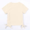 thumbnail image 5 of Tisuna Little Girls Summer T Shirt Solid Color Short Sleeve Crew Neck Tops Breathable Lightweight Girls Holiday School Playwear Shirts Size 2-3 Years Beige, 5 of 5