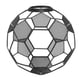 thumbnail image 4 of Pantalla de lámpara hueca para lámpara colgante con forma de balón de fútbol, 4 of 5