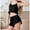Black, variant on Autumn Solid Color Women's Loungewear Lace Camisole + Midi Skirt 2-Piece Pajamas Lightweight for Transitional Season Sleep