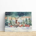 thumbnail image 3 of Merry Christmas Santa Reindeer Antlers Goldendoodle Sleigh Xmas Winter Holiday Horizontal Matte Canvas Poster Doodle Dog Lover Gifts Idea Wall Art Home Decor - 00023, 3 of 5