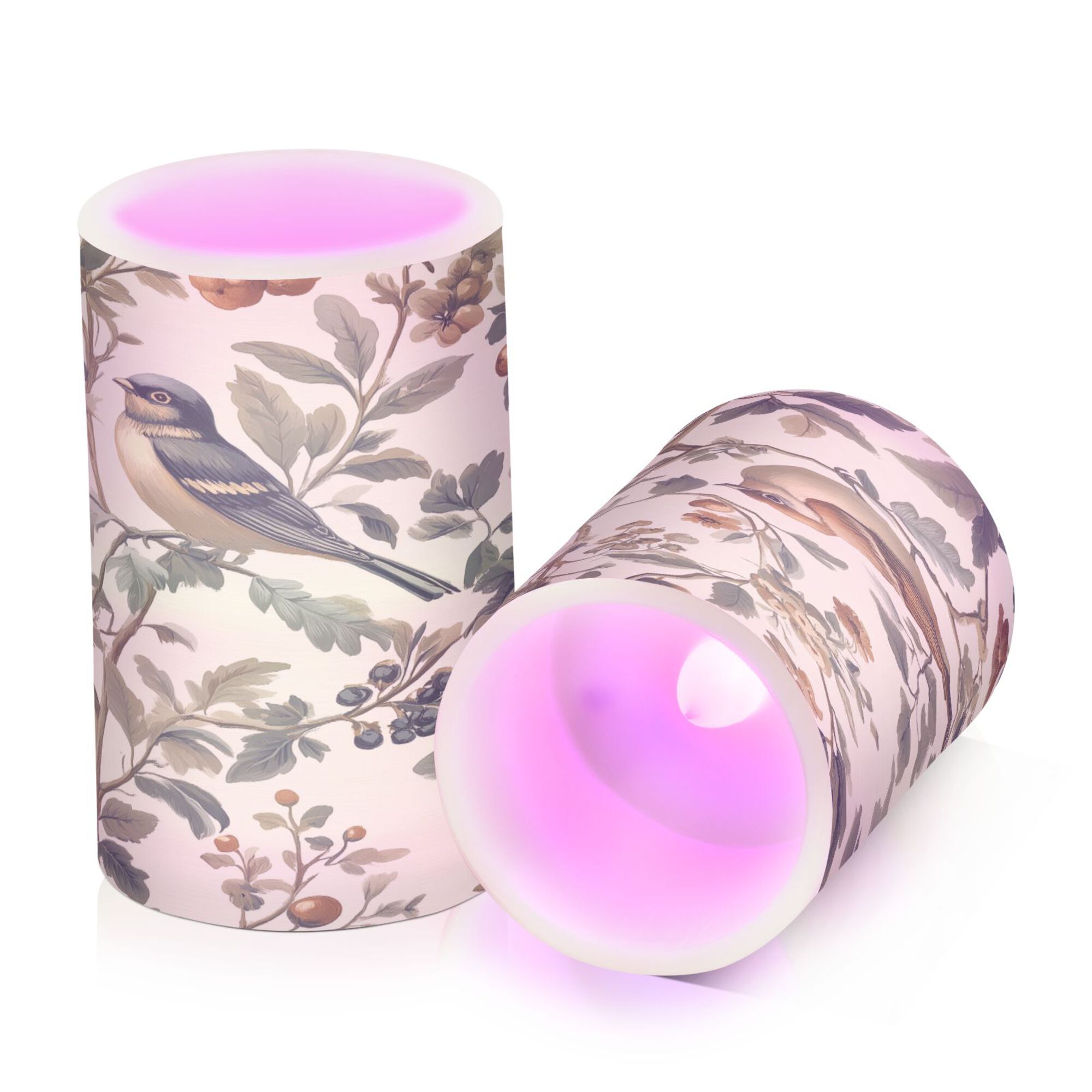 Yayeee Flameless Candles with Remote Flickering Battery Operated Multi Color Changing, Green Birds