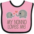 thumbnail image 3 of Inktastic My Nonno Loves Me Grandson Boys or Girls Baby Bib, 3 of 4