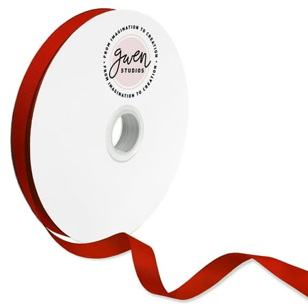UPC: 0810056349851 | Red Grosgrain Fabric Ribbon for Crafts and Bows  5/8  x 100 Yards by Gwen Studios