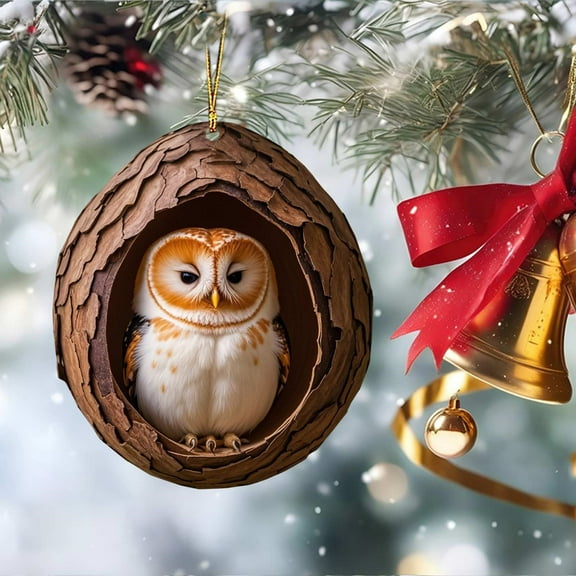 QLFSCXG Christmas Clearance! Owl Animal Christmas ornament,Christmas Tree Animal Pattern 2D Acrylic ornament,9 Unique Animal Stylesļ¼Christmas Tree Animal Decorļ¼Keepsake Gifts for Animal Lovers