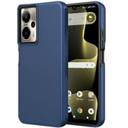 Xpression Phone Case For AT&T Motivate Pro 5G Dual Layer Heavy-Duty Hybrid Rugged Case Rugged Texturized TPU & PC Shockproof Silicone Military Grade Cover, Blue