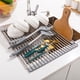 thumbnail image 3 of Estante de secado de platos enrolladas sobre fregadero, cubierta de fregadero, accesorios para fregadero de cocina, organizador multiusos plegable, 3 of 5