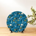 thumbnail image 6 of Salouo Cute Colorful Owls And Trees Pattern Bone China Decorative Plate,Holiday Decor Decorative Ceramic Plates with Stand Elegant Home DéCor for Hallway/Living Room/Bedroom-8in, 6 of 6