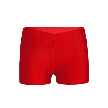 YEAHDOR Kids Girls Toddlers Ballet Dance Shorts Gymnastics Athletic Biker Cycling Shorts Red L