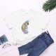 thumbnail image 4 of ICHUANYI Clearance Women's Summer Funny Feather Print Pattern Round Neck Short Sleeve T-shirt Top(Green, M) ICHUANYI WER2023081509459, 4 of 6