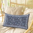 thumbnail image 4 of Navy Blue Floral Boho Pillow Covers, Linen Long Throw Pillow Case, Ethnic Tribe Abstract Art Flower Holiday Pillow Protector Decorative Cushion Cover for Living Room/Bedroom 20" x 36", 4 of 8