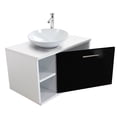 thumbnail image 1 of Gabinete Baño Moderno Monomando Contra Lavabo Ovalin Laminado ensamblado Negro, 1 of 8