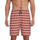 thumbnail image 1 of Balery Red and Brown Squares Pantalones cortos de pijama de punto de algodón para hombre con cinturilla y bolsillos-4X-Large, 1 of 6