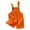 Orange, variant on Uaswgudfs Girls Solid Color Overalls Suspenders Pants Sleeveless Casual Cuffed Leg Short Jumpsuits with Pocket for 3-10T