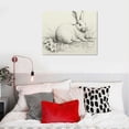 thumbnail image 5 of RUIYC Rabbit Easter Bunny Drawing Etching Rustic Gray Picture Cute Rabbit Art Print Poster Vintage Farmhouse Wall Art Grey Neutral Sketch Minimalist Mid Century French Country Room Decor, 5 of 5