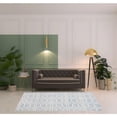 thumbnail image 2 of 5' X 8' Blue And Ivory Wool Geometric Tufted Handmade Stain Resistant Area Rug, 2 of 5