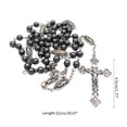 thumbnail image 5 of SDFGTstore Vintage Religion Rosary Necklace Hematite Stone Round Beads Chain with Jesus for Cross Pendant Necklace Charms Prayer Catholic Jewelry Gift, 5 of 7