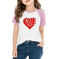 thumbnail image 2 of Annhoo Boys Girls Valentines Day Shirt Cute Round Neck Block Color Short Sleeve Print Tops Trendy Comfortable Clothes, 2 of 8