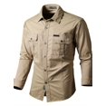 thumbnail image 2 of Fredd Marshall Men's 100% Cotton Long Sleeve Hiking Shirt with Pockets, 2 of 5