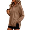 thumbnail image 6 of Dqueduo Womens Oversized Sweatshirts with Snap Button Henley Collar Soft Fleece Pullover Tops Fall Winter Clothes 2026 Cute Fashion Outfits, 6 of 7