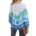 thumbnail image 3 of Gvmfive Women Tie Dye Print T-shirt Long Sleeve Round Neck Casual Loose Top, 3 of 5