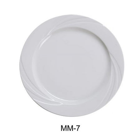 

Yanco MM-7 7.25 in. Miami Porcelain Round Plate Bone White - Pack of 36