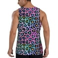 thumbnail image 3 of Xecao Rainbow Animal Skin Men's Tank Top Workout Quick Dry Sleeveless Gym Jogging Muscle Shirts Summer Swim Beach Tops, 3 of 9