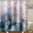 thumbnail image 5 of Cortina de ducha con estampado de mármol, pincel de estilo retro colorido en textura de mármol, arte de acuarela, tela de tela para decoración de baño con ganchos, 71 pulgadas de ancho x 71 pulgadas, 5 of 5