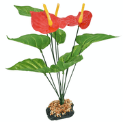 Komodo Anthurium, Artificial Plant, Green and Red, Aquarium Decor