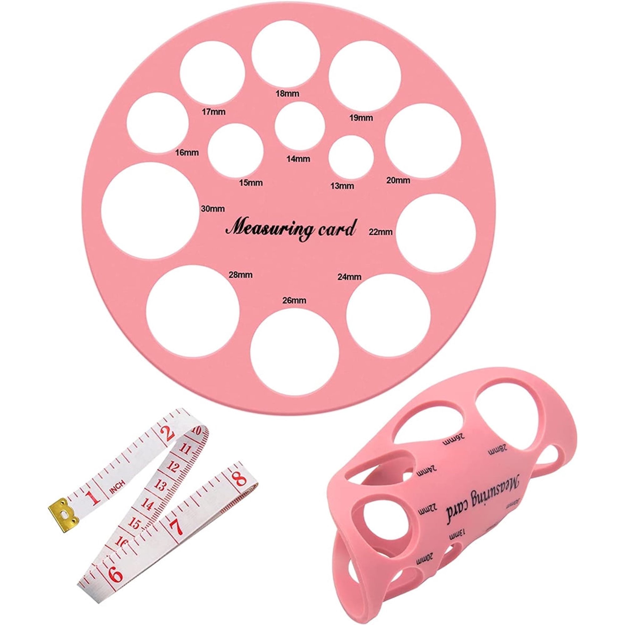 Nipple Rulers for Flange Sizing Measurement Tool, Silicone and Soft Nipple Ruler for Flanges Measurement for Nipple in mm, Breast Pump Sizing Tool (Pink Round)