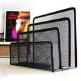thumbnail image 4 of Sioweci 3-Tier Desktop Stacking File Holder Black Metal Mesh Mail Organizer Letter Holder Reinforced Design Space-Saving File Storage Rack for Desk Countertop Kitchen Black, 4 of 13