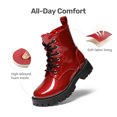 thumbnail image 4 of DREAM PAIRS Girls' Combat Ankle Boots, Lace-Up Boots with Side Zipper, Adjustable Fit, Round Toe and Anti-Slip Outsole, 4 of 6