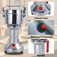 thumbnail image 4 of Happydeer Grain Mill Grinder, Grinding Mill, High Speed Electric Stainless Steel Grinder, 50-300 Mesh/Min Corn Flour Pulverizer Powder Machine for Dry Spice Herbs Grains Coffee Rice (150g/5.29oz), 4 of 7