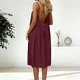 thumbnail image 3 of CIENVNSTG Dresses for Women 2026 V Neck Backless Cami Dresses Sleeveless Open Back Dress Spring Summer Spaghetti Strap Dresses Wine XL, 3 of 4