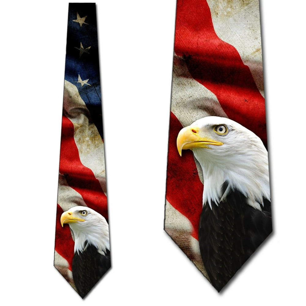 Three Rooker Flag Ties Mens Patriotic Eagle Necktie by Three Rooker