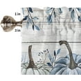 thumbnail image 5 of Thanksgiving Wood Grain Kitchen Curtain 2 Panels Curtains 63 Inch Length, Fall Pumpkin Eucalyptus Leaves Curtains Rod Pocket Curtains Window Drapes Treatment Window Cafe Curtains 42''''x63'''', 5 of 5