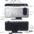 thumbnail image 2 of HAHDAXIA Projection Digital Alarm Clock for Bedrooms, FM Radio Alarm Clock, 7.5'' Dual Alarms with Snooze, USB Charging Port, Temperature & Humidity Display, 180° Rotable, 4 Dimmer, 12/24 Ho, 2 of 7