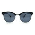 thumbnail image 5 of Iconic Half Rim Gentlemanly Hipster Fashion Horn Temple Sunglasses Black Gunmetal - Black, 5 of 7