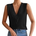 thumbnail image 2 of YVNAURA Womens Triple Layer V Neck Sleeveless Chiffon Top 2026 Summer Business Casual Blouse Lightweight Flowy Loose Fit T Shirt for Work Office Vacation Daily Going Out, Black,XXXL, 2 of 5