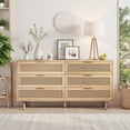 thumbnail image 1 of HMSHA 59.06"6-Drawers Rattan Storage Cabinet Rattan Drawer,for Bedroom,Living Room,Natural, 1 of 9