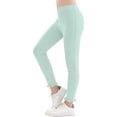 thumbnail image 2 of ZQUUVOU Girls Ice Silk Leggings Summer Ruffle Trim High Elastic Waist Breathable Lightweight Casual Yoga Leggings Green, 2 of 7