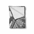 thumbnail image 2 of Black and White Soft Flannel Fleece Blanket, Urban Design Skyscrapers in Manhattan and the Cloudy Sky Digital Print, Cozy Plush for Indoor and Outdoor Use, 60" x 80", Black and White, by Ambesonne, 2 of 6